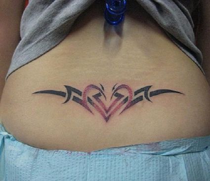 Celtic Heart Tat On Lower Back